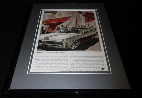 1967 Pontiac Safari Wide Track 11x14 Framed ORIGINAL Vintage Advertisement 