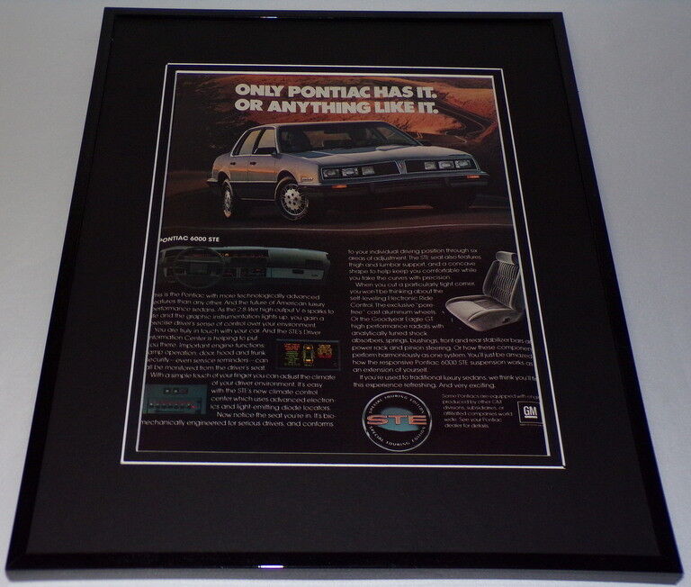 1980s Pontiac 6000 11x14 Framed ORIGINAL Advertisement 