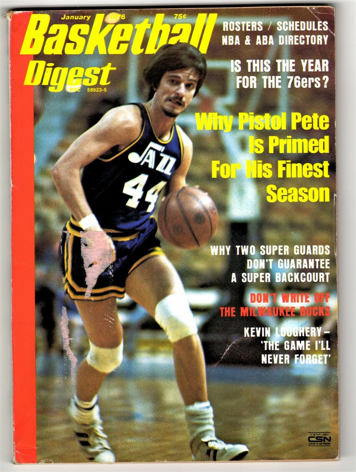 VINTAGE Jan 1976 Basketball Digest Magazine Pistol Pete Maravich