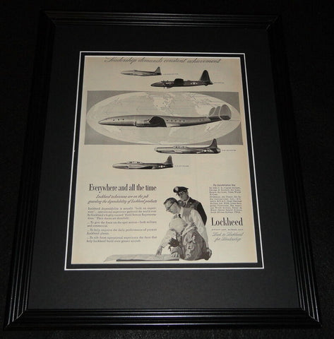 1951 Lockheed Aircrafts 11x14 Framed ORIGINAL Vintage Advertisement