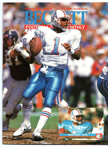 Beckett Football Card Magazine #18 VINTAGE 1991 Warren Moon Oilers