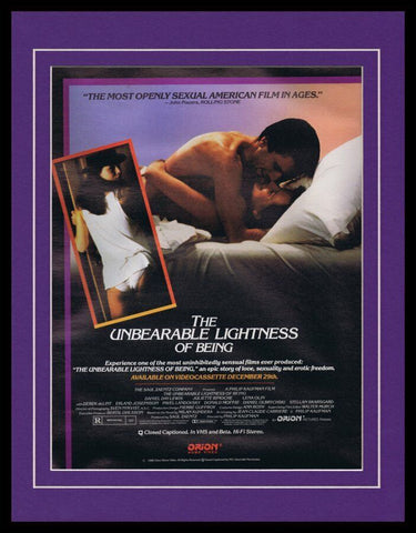 1988 Unbearable Lightness of Being Framed 11x14 ORIGINAL Vintage Advertisement 