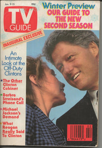 VINTAGE January 9, 1993 TV Guide Magazine Bill & Hillary Clinton 1st Cover