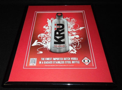 2011 Kru Vodka Framed 11x14 ORIGINAL Vintage Advertisement