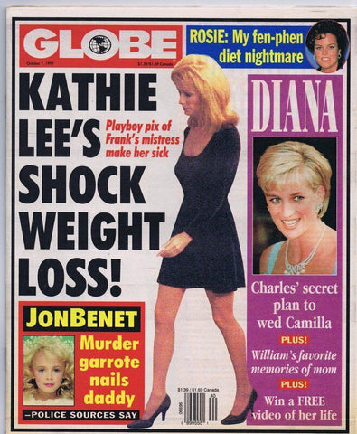 ORIGINAL Vintage October 7 1997 Globe Magazine Kathie Lee Gifford Princess Diana