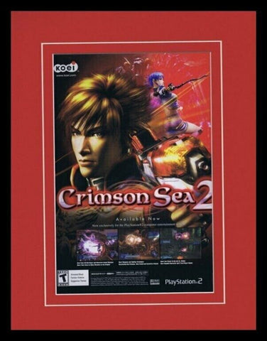 Crimson Sea 2 2004 PS2 Framed 11x14 ORIGINAL Vintage Advertisement