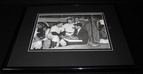 Mickey Mantle Yogi Berra Mel Allen Eddie Fisher 1956 Framed 11x14 Photo Display 