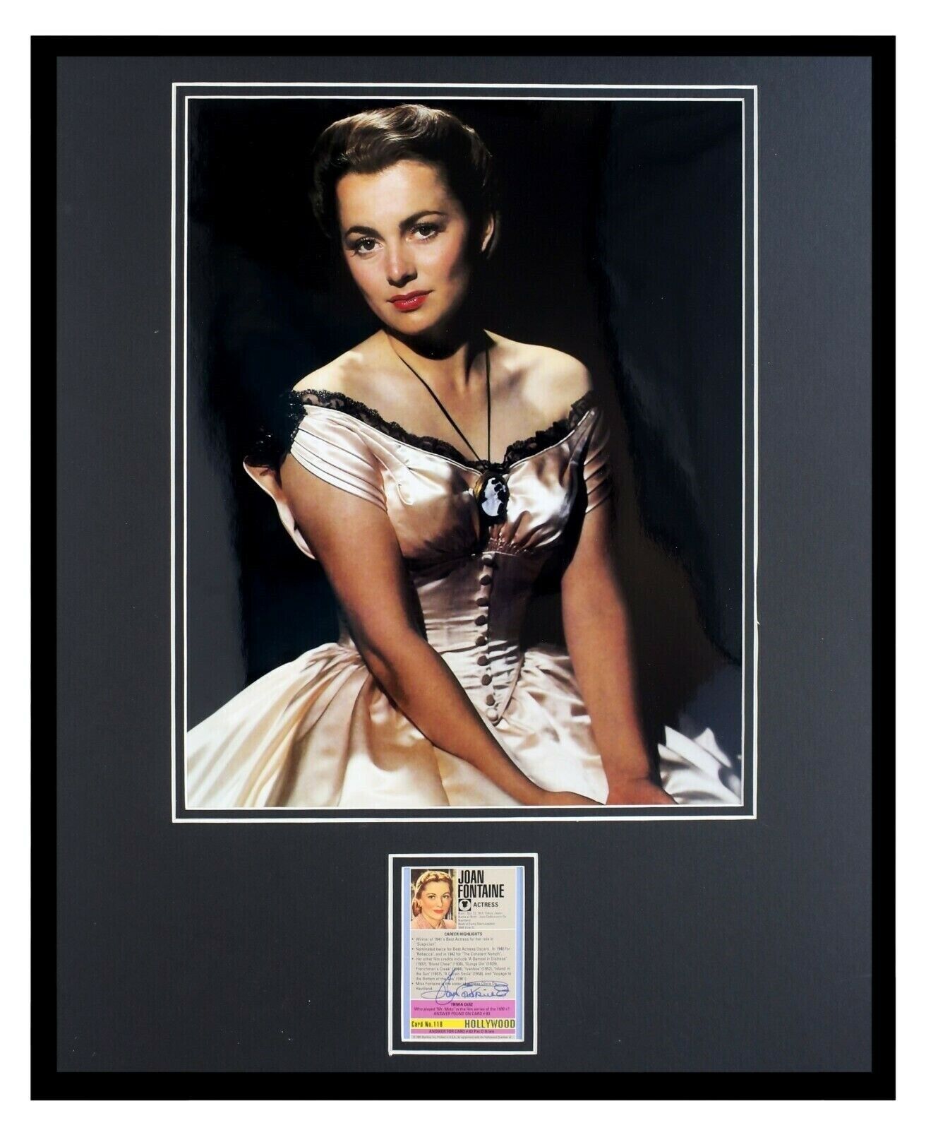 Joan Fontaine Signed Framed 16x20 Photo Display