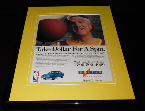 Leslie Nielsen 1993 Dollar Rent a Car / NBA 11x14 Framed ORIGINAL Advertisement