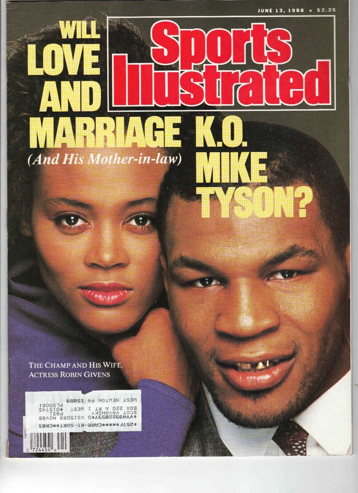 June 13 1988 Sports Illustrated Magazine Mike Tyson Robin Givens