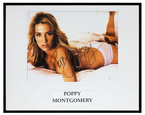 Poppy Montgomery Signed Framed 16x20 Photo Display JSA Without a Trace