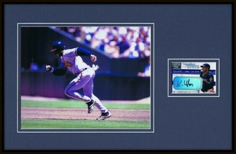 Kenny Lofton Signed Framed 11x17 Photo Display DONRUSS Braves Indians