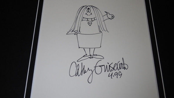 Cathy Guisewite Signed Framed 11x14 Sketch Display AW