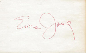 Erica Jong Signed 3x5 Index Card 