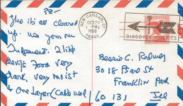 Faith Baldwin Author Signed 1966 Handwritten Letter on Postcard