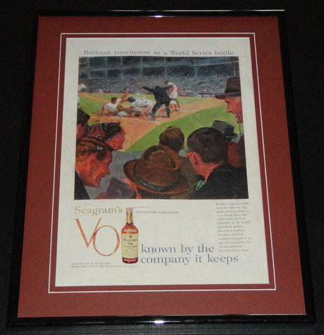 1958 Seagram's VO Whiskey 11x14 Framed ORIGINAL Advertisement World Series