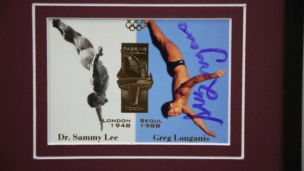 Greg Louganis Signed Framed 16x20 Photo Display Olympic Diver