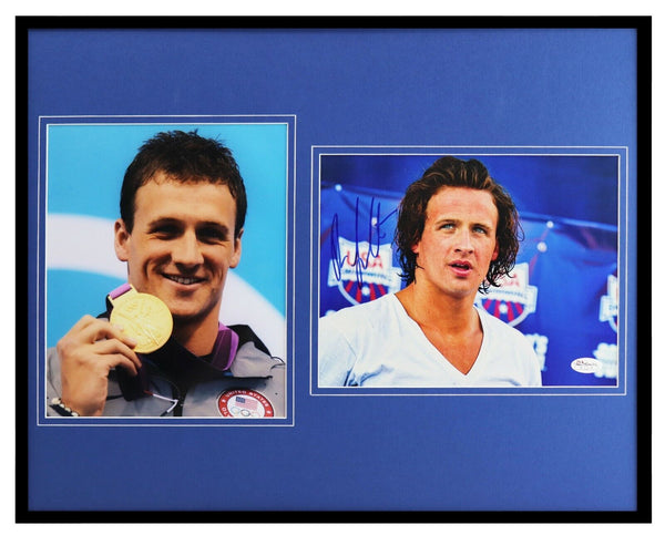 Ryan Lochte Signed Framed 16x20 Photo Set JSA