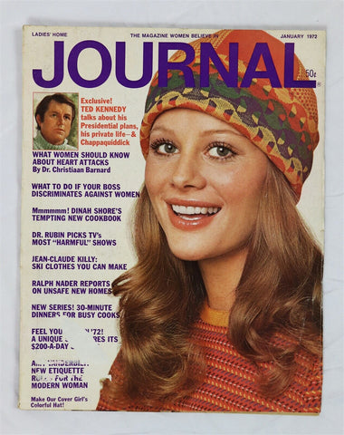 ORIGINAL Vintage Jan 1972 Ladies Home Journal Magazine Ted Kennedy