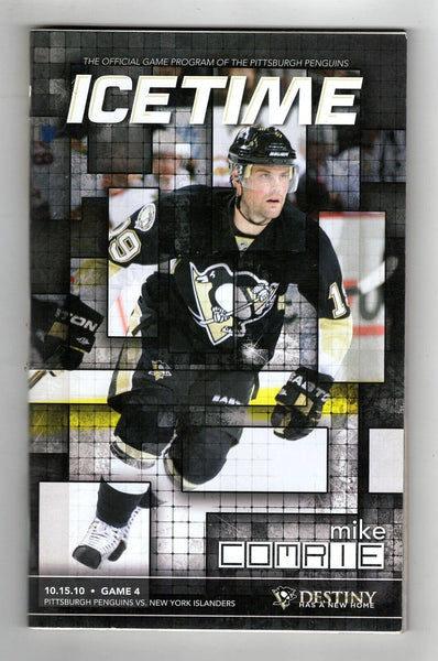 VINTAGE Oct 15 2010 Pittsburgh Penguins NY Islanders Program Mike Comrie