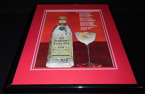 1966 Seagram's Extra Dry Gin Framed 11x14 ORIGINAL Vintage Advertisement 