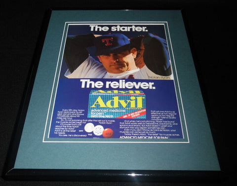 Nolan Ryan 1991 Advil 11x14 Framed ORIGINAL Vintage Advertisement B