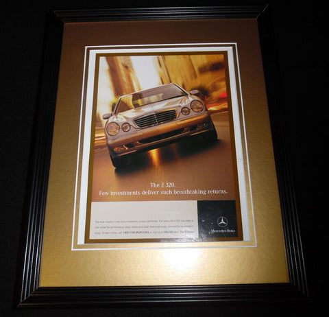 2001 Mercedes Benz E 320 Framed 11x14 ORIGINAL Vintage Advertisement