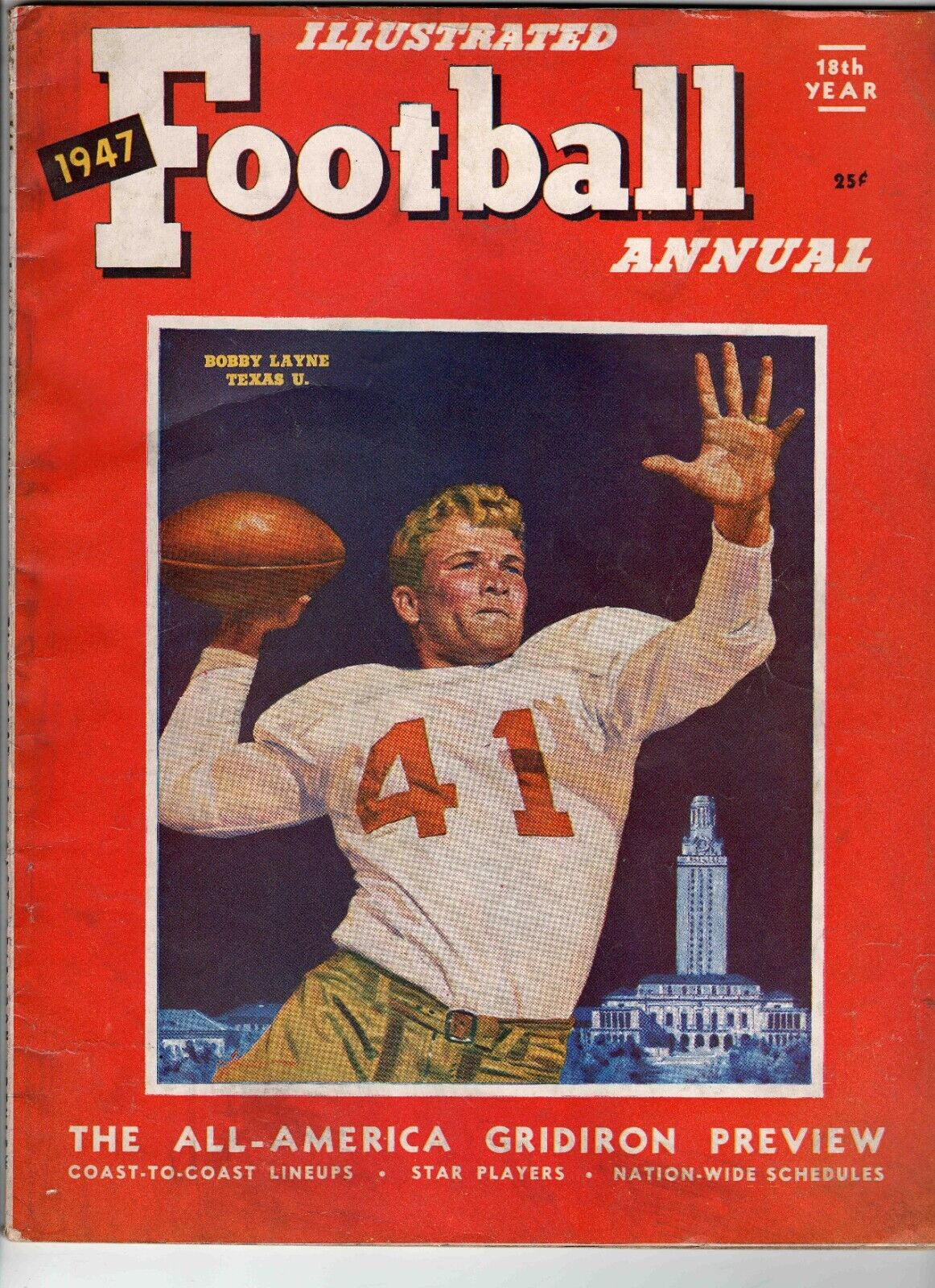 VINTAGE 1947 Illustrated Football Annual Magazine Bobby Layne