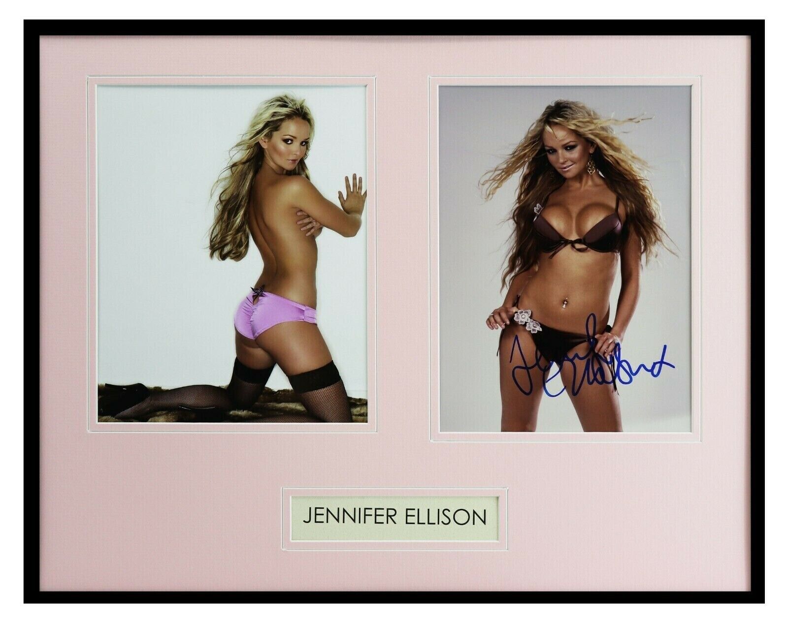 Jennifer Ellison Signed Framed 16x20 Lingerie Stockings Photo Display 