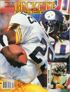 VINTAGE Feb 1992 Beckett Football Card Magazine Barry Foster Steelers