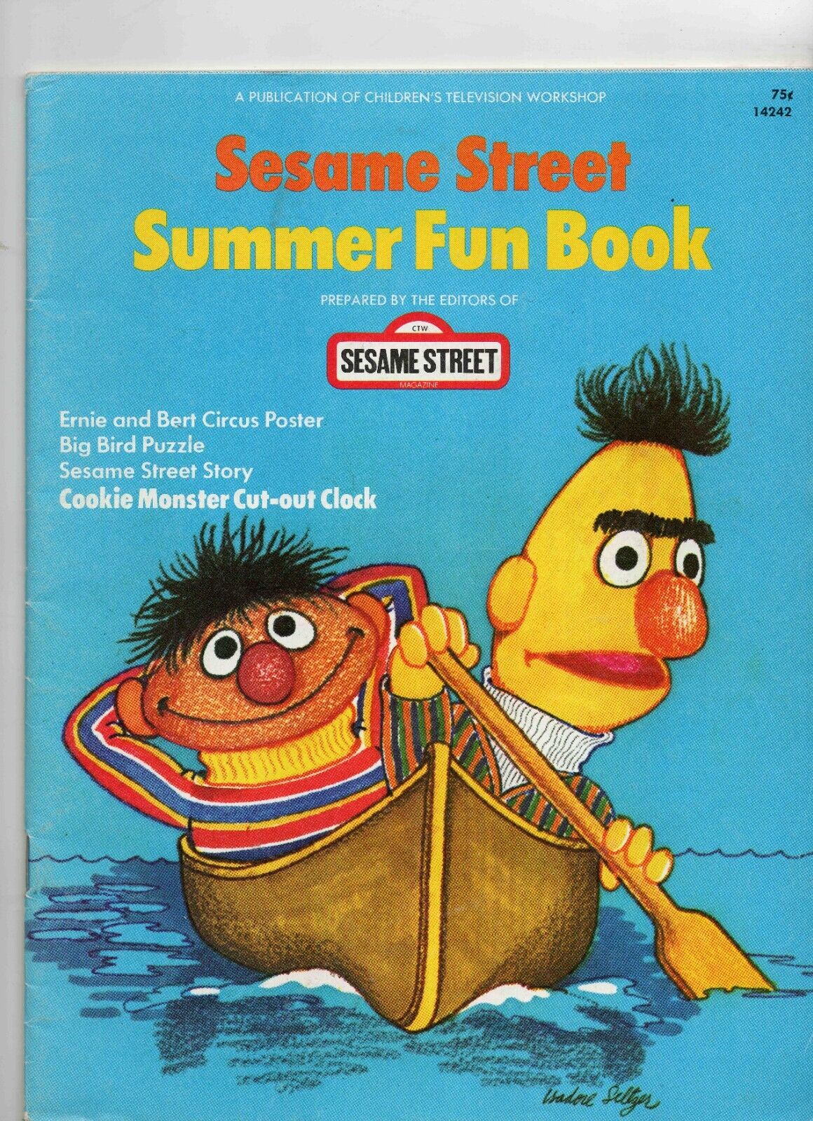 VINTAGE 1970s Sesame Street Magazine Summer Fun Book Bert Ernie