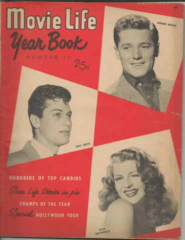 ORIGINAL Vintage 1951 Movie Life Yearbook Rita Hayworth Tony Curtis