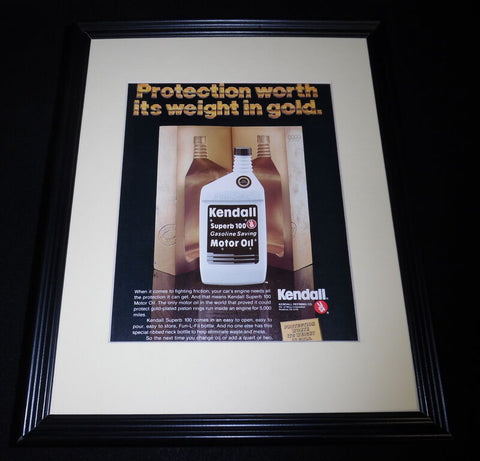 1986 Kendall Superb 100 Motor Oil 11x14 Framed ORIGINAL Vintage Advertisement 