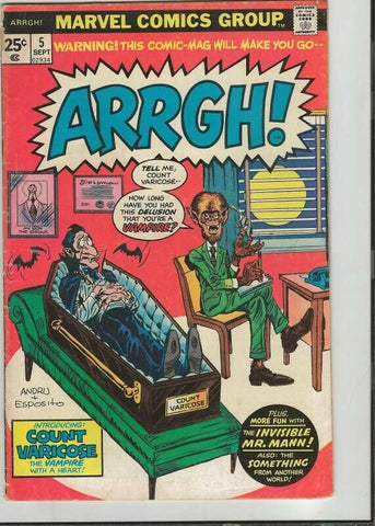 Arrgh #5 ORIGINAL Vintage 1975 Marvel Comics 