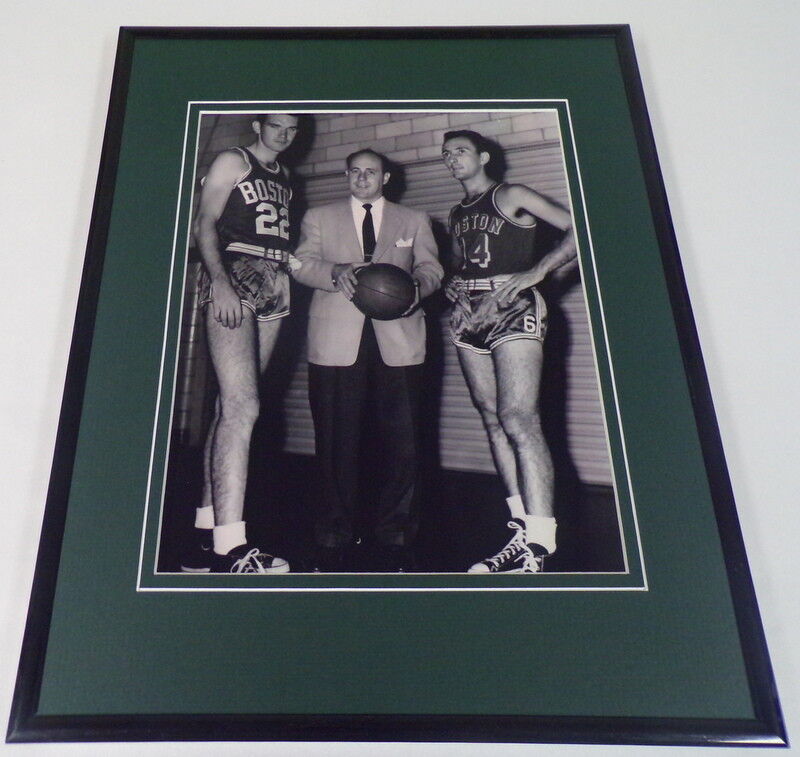 Red Auerbach Bob Cousy Ed Macauley Celtics Framed 11x14 Photo Display 