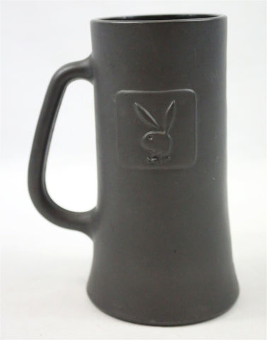 VINTAGE Playboy Bunny Official Black Matte Beer Stein Glass