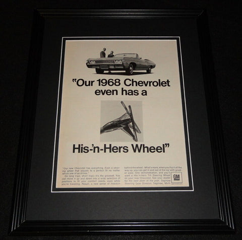 1968 Chevrolet His & Hers Wheel 11x14 Framed ORIGINAL Vintage Advertisement