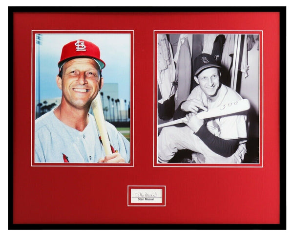 Stan Musial Signed Framed 16x20 Photo Set PSA/DNA Cardinals