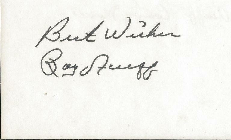 Roy Acuff Signed 3x5 Index Card Best Wishes Inscription