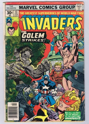 Invaders #13 ORIGINAL Vintage 1977 Marvel Comics 