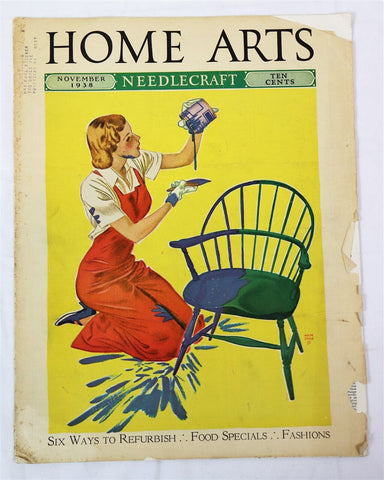 ORIGINAL Vintage Nov 1938 Home Arts Needlecraft Magazine 