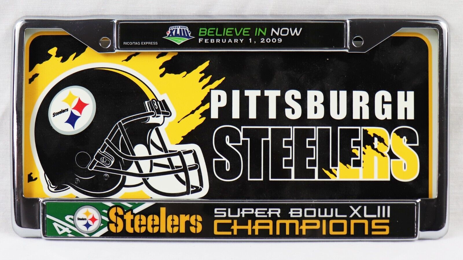 BRAND NEW Super Bowl XLIII Pittsburgh Steelers Champions License Plate