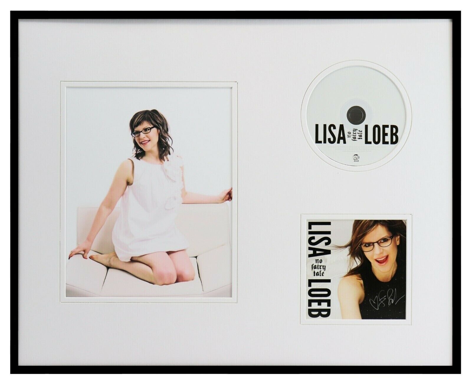 Lisa Loeb Signed Framed 16x20 Photo & No Fairy Tale CD Display