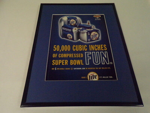 2000 Miller Lite Beer Super Bowl Framed 11x14 ORIGINAL Vintage Advertisement 