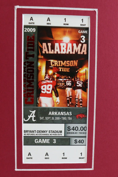 2009 Alabama vs Arkansas Framed 16x20 Photo & Repro Ticket & Program Cover Set