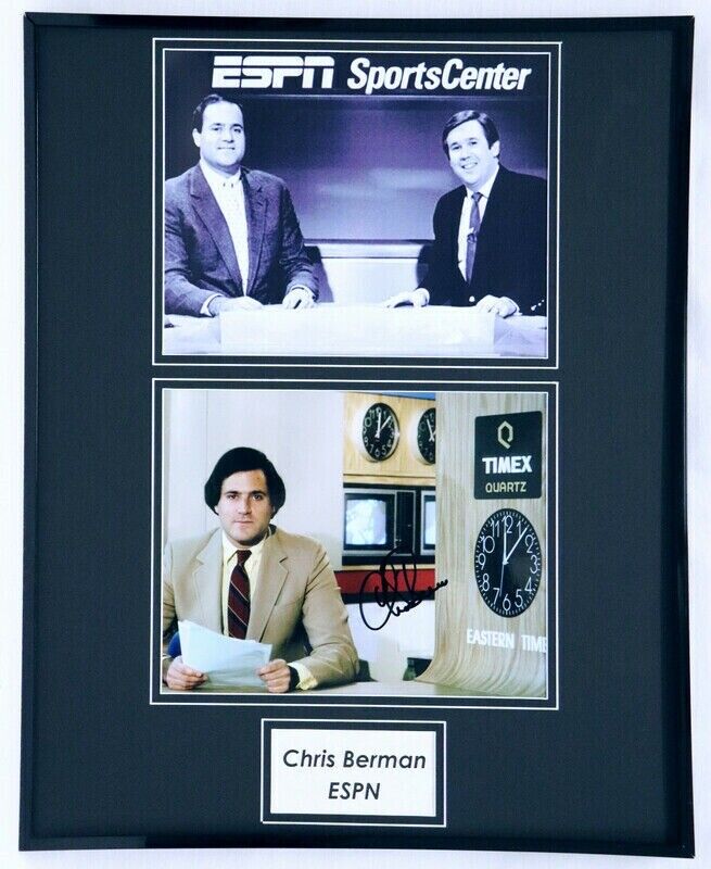 Chris Berman Signed Framed 16x20 Photo Set Sportscenter ESPN