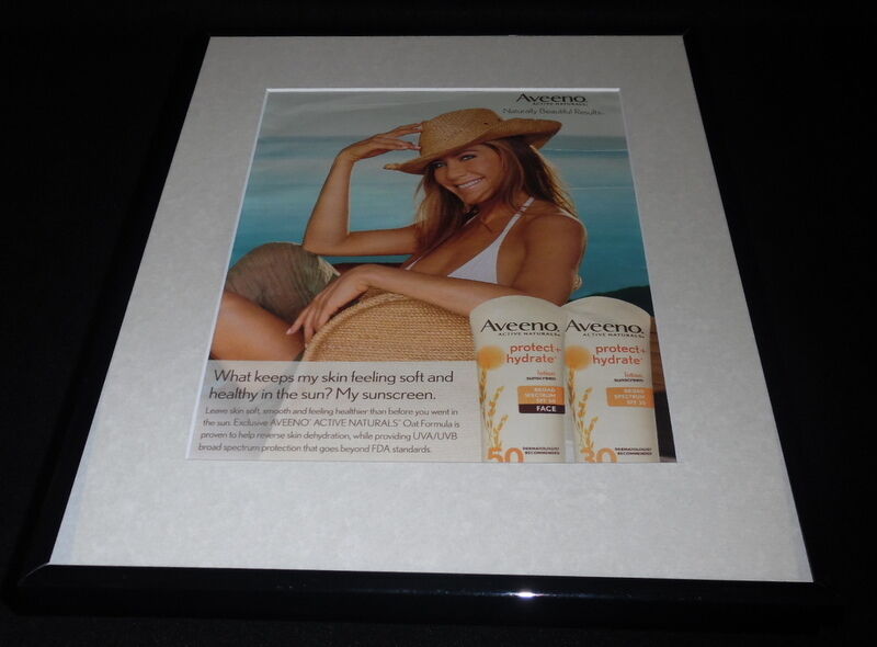 Jennifer Aniston 2014 Aveeno Hydrate Lotion Framed 11x14 ORIGINAL Advertisement