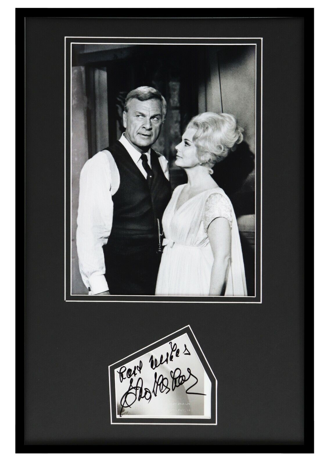 Eva Gabor Signed Framed 12x18 Photo Display JSA Green Acres