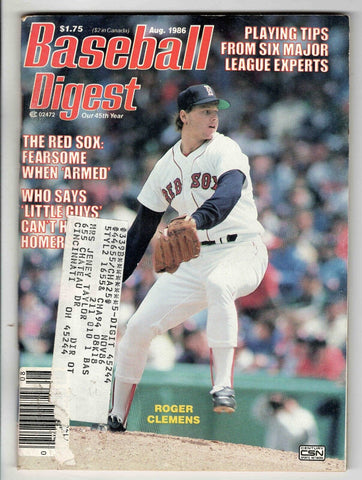 Aug 1986 Baseball Digest Magazine Roger Clemens Red Sox