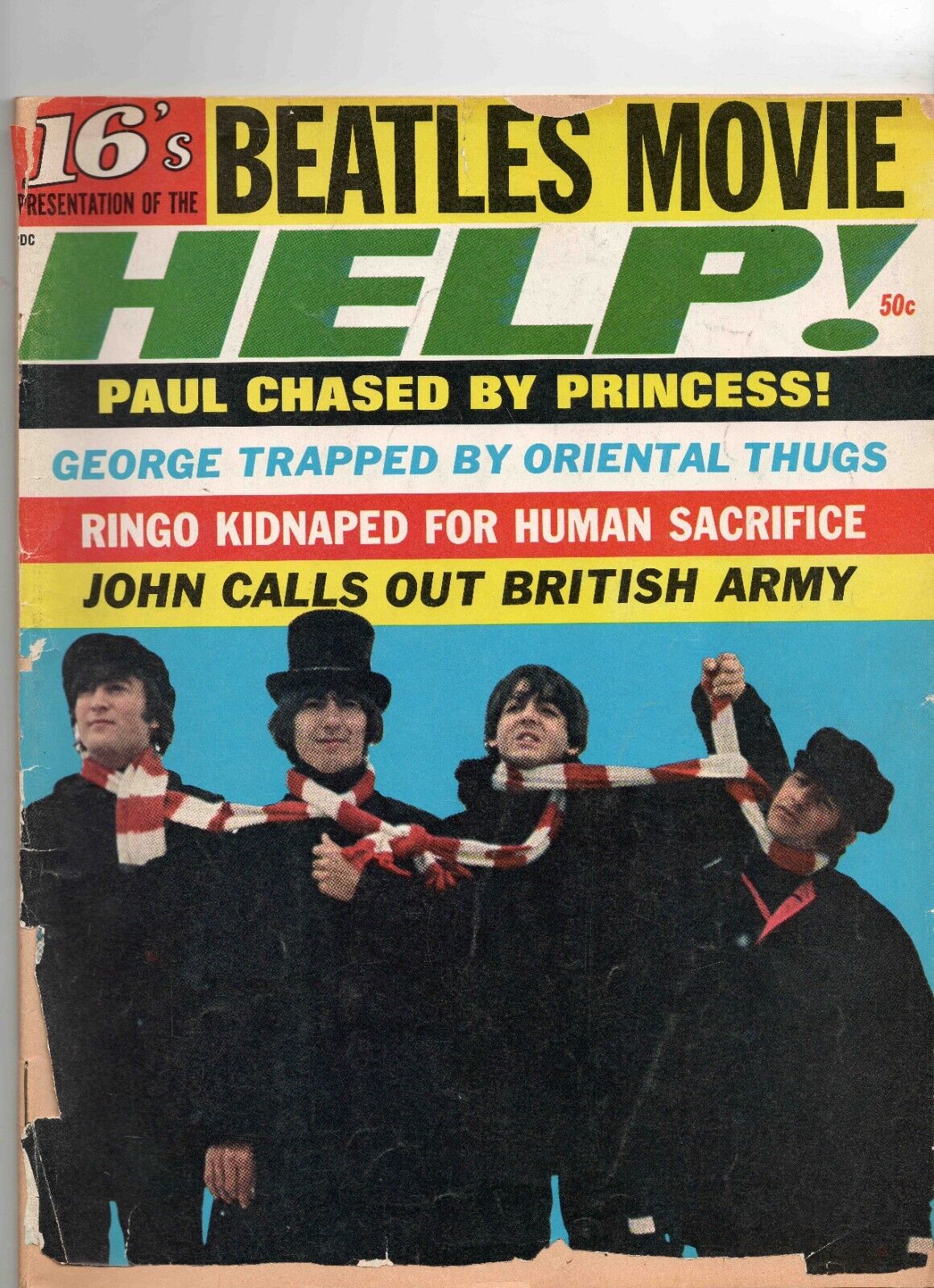 VINTAGE 1965 16 Magazine Beatle Movie Help